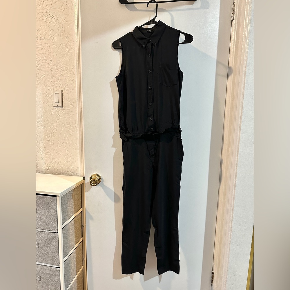 Theory Sleeveless Collared Button Down Jumpsuit - image 1